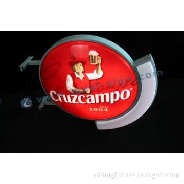 Cruzcampo Round Acrylic Vacuum Formed Blister Light Box For
